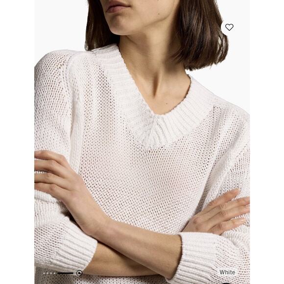 Polo Ralph Lauren Women’s Linen-Cotton white V-Neck Sweater Size XXL - Picture 2 of 8